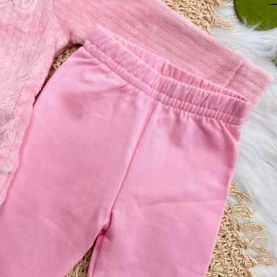Conj. Jaqueta de Pelinho Fashion Mood e Calça Legging - Rosa